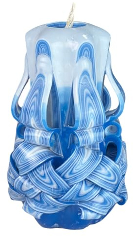 Candela di Design Fatta a Mano, Candela Decorativa Inodore Ø6.5 x h15 cm, Candela Cilindrica a Combustione Lunga 56 ore, Stoppini in Cotone Senza Fumo, Decorazione Domestica Ideale e Regalo Versatile