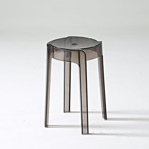 Duschhocker aus transparentem Acryl – stabiler großer Kunststoff-Sitzhocker, stapelbares Design, wasserdichter transparenter Stuhl für Badezimmer, Küche, Schlafzimmer – Home Office, Frühstück,