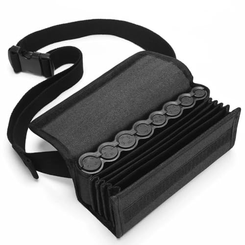 Barfeery Multi Pockets Coin Storage Bag Coin Storage Bag 8 Slots Coin Holder Dispenser Driver Waist Wallet Purse for Cash Coins Organizer Safe