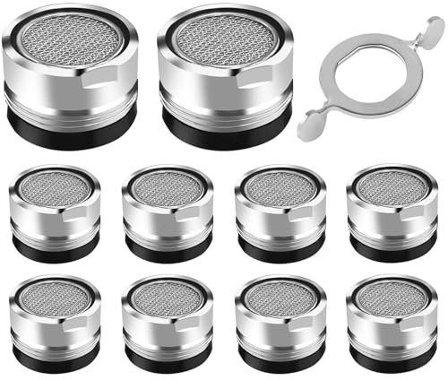 SURFOU Strahlregler Einsatz für Wasserhähne,10er Set M24 Innengewinde Mischdüsen-Siebe, Wasserspar-Einsatz für Küche & Bad, Filter Düse Sieb