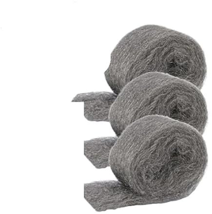 MKGAIN Stahlwolle 3 Rollen Stahlwolle in Löchern schützen Stahlwolle-Set, Füllstoff for Löcher, Stahlwolle-Rolle for Holz, Polierstoff, sauberer Siebdruck Stahldrahtwolle