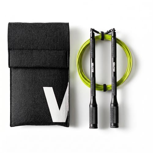 Velites - Comba Cyclone Oficial de CrossFit® Games - Color Black - Bolsa de Transporte Incluida - Cuerda para Saltos Dobles, Triples y Crossovers - Mangos Extraíbles