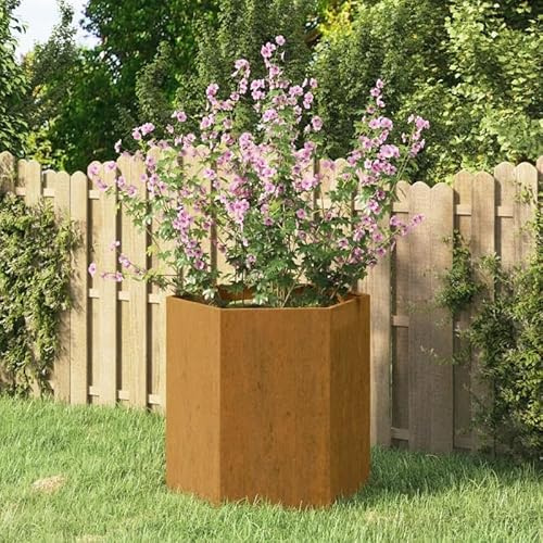 Eleganz Pflanzkübel aus Cortenstahl 40x40x45 cm - Rostoptik für Garten, Balkon & Terrasse - Wetterfest & langlebig - Modernes Pflanzgefäß für Pflanzenliebhaber