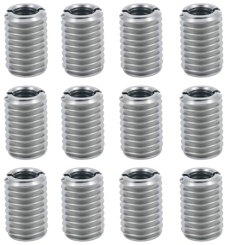 12 stycken gänghylsor, M8 till M6 x 15 mm gänginsats av rostfritt stål, återanvändbar gängadapter, för bilar, mekaniska enheter, datorer, former, elektroniska produkter