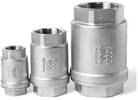 MEXEWORD Clapet Anti-Retour à Ressort Vertical en Ligne, Filetage Interne, 1/2 1 3/4 1-1/4 1-1/2 BSPT, Acier Inoxydable SS316, DN15 DN20 DN25 DN40 DN32(1)