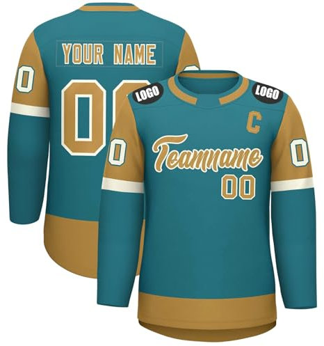 HGWOPGASD Eishockey Trikot Herren Personalisierte Eishockey-Tops Hemden Herren mit Name Nummer benutzerdefinierte Puck Trikots für Training Anzug A06