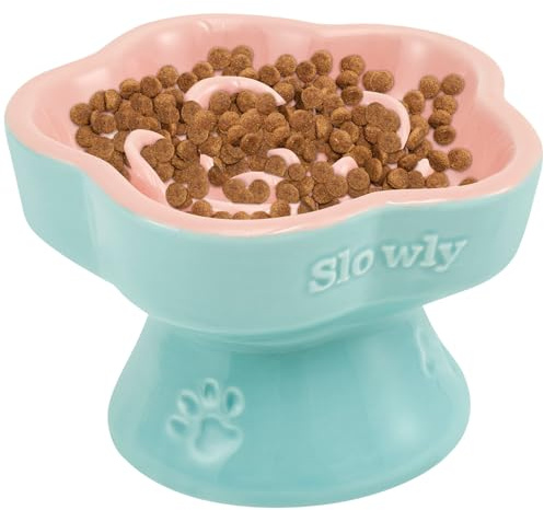 Anti Schling Napf Katze Keramik 14x9x10cm Slow Feeder Katze Nassfutter Stabil Sicher Antischlingnapf Große Hunde für Katzen Und Kleine Hunde