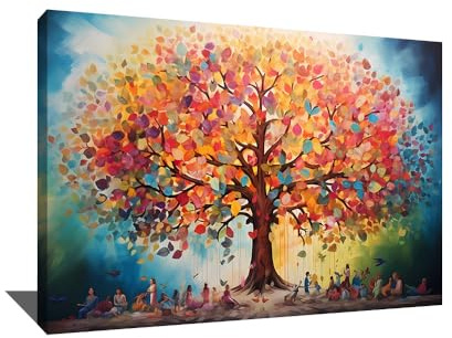 Tavolo Albero Della Vita Colorato Decorazione Della Parete Soggiorno Moderno Astratto Design Grande Quadro Astratto Moderno Colorato Decorazione Camera Da Letto Adulto Stampa Su Tela Paesaggio Natura