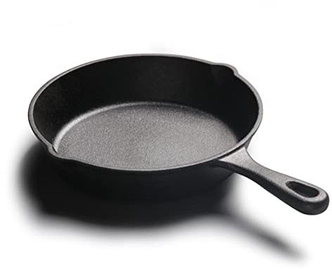 Fictory Poêle à frire en fonte de 20 cm, conduction thermique uniforme, surface antiadhésive, parfaite pour une cuisson uniforme, durable et durable, idéale pour les chefs à domicile