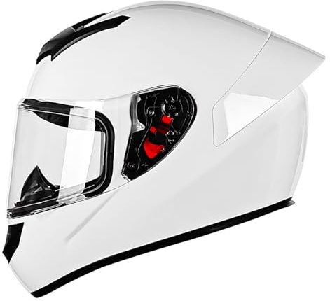 Casco De Motocicleta Integral, Casco De Motocicleta A Prueba De Choques con Visera HD, Certificado Ece, Casco De Motocicleta Todoterreno Unisex. D,L:58-59CM