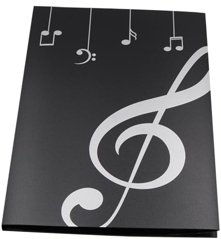 CLISPEED Notenmappe mit Seiten Klarsichthüllen Musikordner für Notenblätter Praktischer Sammelordner für Musikstudenten und Musiker für Klavier Band Orgel und Unterricht