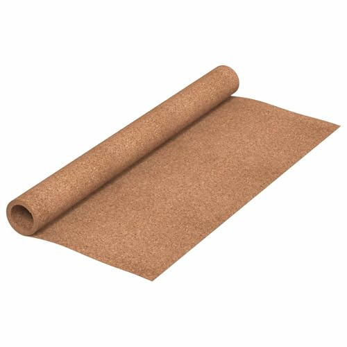 vidaXL Rotolo di sughero Marrone 100 x 200 x 0,2 cm Sughero, Rotolo di sughero, isolamento resistente per pavimenti, riduzione rumore e attutimento, materiale versatile per ristrutturazione