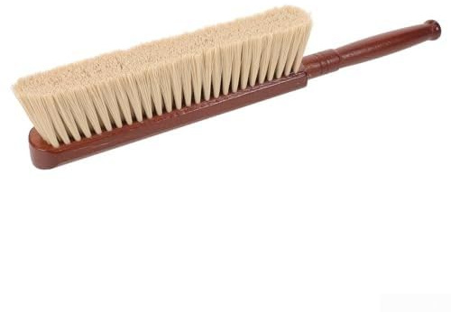 Bed Cleaning Brush, Soft Ebony Bristle Bed Sweeping Brush for Household Dust Removal, Bedding Dusting Brush Tool(wooden)