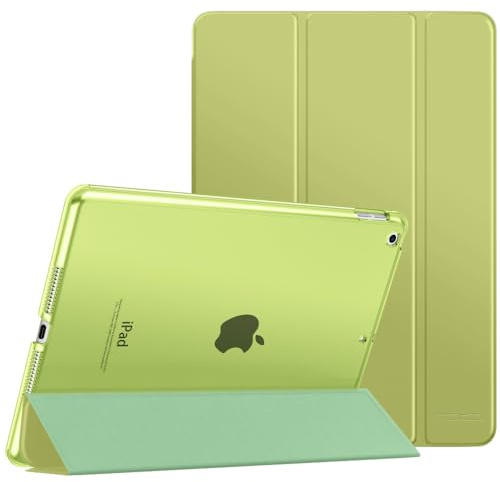 Moko Skyddsfodral kompatibelt med iPad 9:e/8:e/7:e generationen (2021/2020/2019), med matt baksida, automatisk sömn/väckningsfunktion för iPad 10,2 tum, vild ormbunke grön