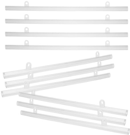 SHOWERORO 10 Pièces Barre Suspendre en Pvc Stable et Facile à Accrocher pour Affiches, pour Supermarchés et Espaces Commerciaux