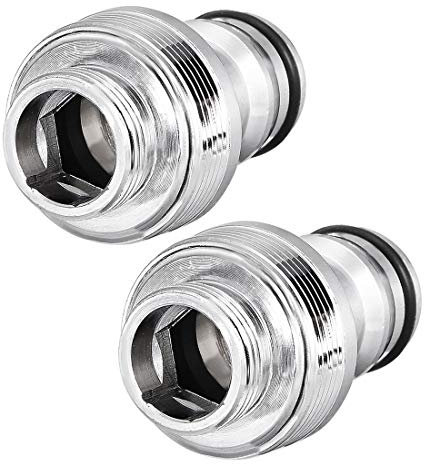 sourcing map Garden Hose Quick Connect Nickel-plated Water Hose Fitting Connectors M16 Male Threaded Adapter 2pcs