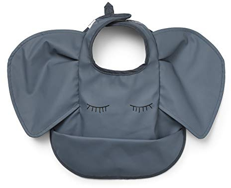Elodie Details Baby Lätzchen mit Auffangschale - Abwaschbar - Skandinavisches Design - Wasserdicht - Humble Hugo, Blau