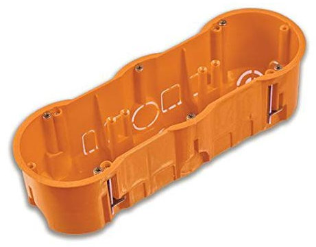 Pawbol 3-Fach Hohlwanddose Tiefe 60mm Fräsloch 3 x Ø 68 mm mit 6 vormontierten Geräteschrauben