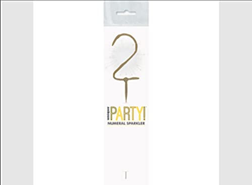 Gold Glitz Party Sparkler Number 2(17cm) - Perfect for Birthday, Anniversary & Memorable Celebrations - 1 Pc