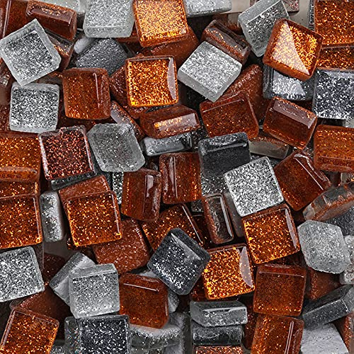 Carreaux de mosaïque en verre coloré pailleté pour loisirs créatifs, décoration, 200g, 1x1cm (rétro)