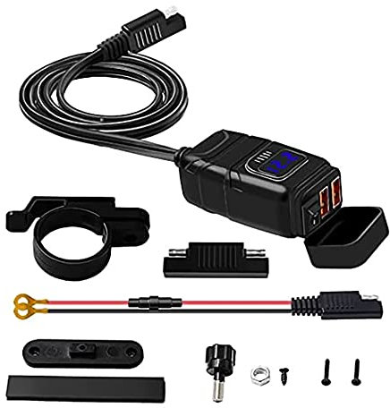 Baceyong Moto QC3.0 Square Dual USB Cargador de teléfono para automóvil de carga súper rápida con interruptor