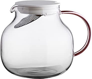 FAMoUsGoods Jarras Jarra de Vidrio de borosilicato con colador de Acero Inoxidable a Gran Capacidad de Agua fría Jarra de Agua for té Helado sangría Limonada Hervidores (Color : B, Size : 1000ml)