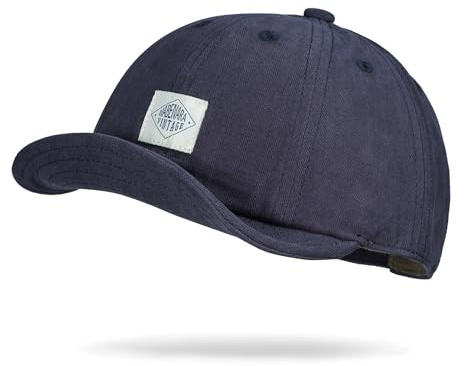 Clape Men’s Short Brim Cap Foldable Flat Peak Baseball Cap Unstructured Dad Hat Trucker Snapback Cap Cotton Polo Cap Breathable Cycling Cap NavyBlue DY10