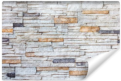 Muralo - Carta da parati 3D effetto pietra – Carta da parati in tessuto non tessuto – effetto 3D – Carta da parati per soggiorno e camera da letto – motivo mattoni – Br. 90 cm x altezza 60 cm