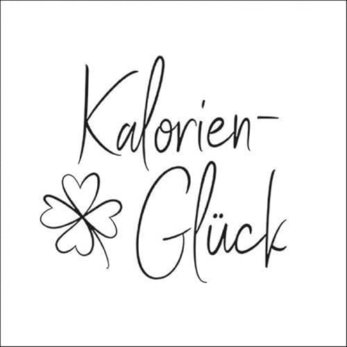 20 Servietten Sprüche Kalorienglück als Tischdeko. Papierservietten mit Motiv. Auch für Decoupage und Serviettentechnik 33x33cm