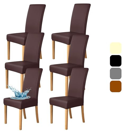 Bestcovers Stuhlhussen 6er Set - Stretch Stuhlhussen für Esszimmerstühle - Wasserdicht - Abnehmbarer Stühle Schutz Dekoration Stuhlbezug für Haus, Küche, Hotel, Restaurant, Bankett, Hochzeit, Party