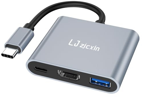 Adaptateur USB C vers HDMI, adaptateur de type C vers HDMI 4K avec 100 W PD et USB 3.0 convertisseur AV numérique multiport pour MacBook Pro/Air, iPad Pro/Air, iPhone 15, tablettes, Switch et autres