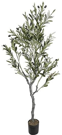 BGFYUSF Künstliche Bäume, 120 cm, künstlicher Baum, künstlicher Olivenbaum, lebensechte Kunstpflanze für Zuhause, drinnen und draußen, künstliche Pflanzen, Dekoration, feine Dekoration