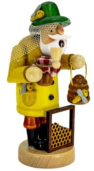 Kaladia Räuchermännchen Imker aus Holz – handbemalte Räucherfigur für Räucherkerzen Größe M (Standard) - Größe: ca. 14 cm - Dekoration für das ganze Jahr