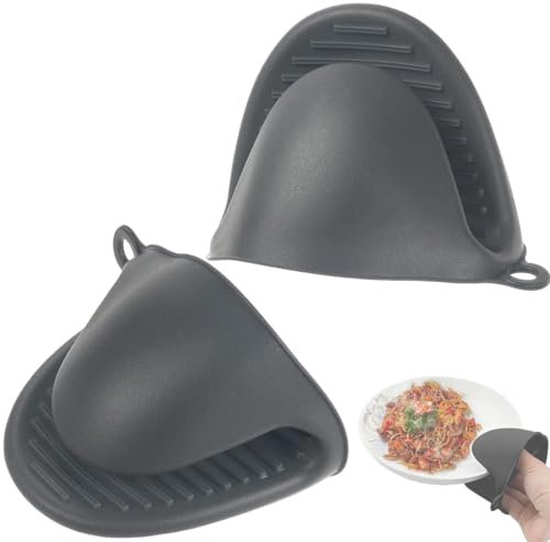 2 Pezzi Guanti da forno in silicone, Presine Silicone da Cucina, Mini Guanto da Forno Antiscivolo, Silicone Guanti per Forno, Presine per Le Pentole, Resistente al Calore, per Cottura e Grigliate