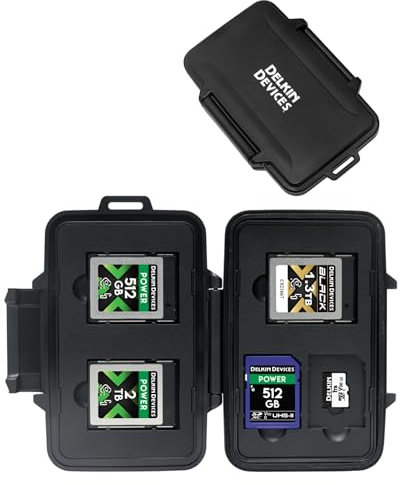Delkin Devices CFexpress - Bolsa de Almacenamiento para Tarjetas de Memoria Tipo B, SD y microSD, Funda Resistente a la Intemperie