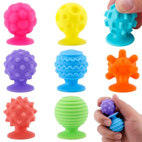 8stk Sensorisches Spielzeug Strukturiertem Saugnapf, 8 Designs Sensorisches Zappelspielzeug Sensorisches Spielzeug Strukturiertem Saugnapf Stressreduzierung Erwachsene Autismus Zuhause Büro