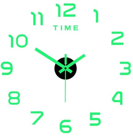 Laroal Adesivi murali digitali in acrilico, orologi da parete fai-da-te luminosi, design decorativo
