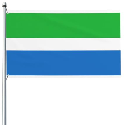 Bandera de Sierra Leona con estampado de bandera de jardín de 35 x 60 pulgadas, de una sola cara, bandera decorativa para patio de vacaciones al aire libre