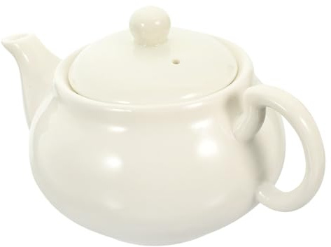 Alipis Teapot Théière de Style Chinois en Céramique Blanche, Service à Thé Ménager pour Thé Oolong et Kung Fu, Usage Maison et Bureau
