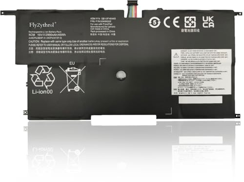 FlyZythrol 45Wh 45N1700 45N170 battery Compatible With Lenovo ThinkPad X1 | Carbon G2 G3 2nd 3rd Gen 3 2014 2015 20BS 20BT 20A7 20A8 series 45N1702 SB10F46441 SB10F46440 15V