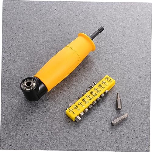 Gadpiparty Adaptateur de Perceuse à Angle Droit Outil Pratique 90 Degrés en Acier Vanadium Jaune, Tournevis Coudé Manuel Perceuse pour Visser en Espace Restreint