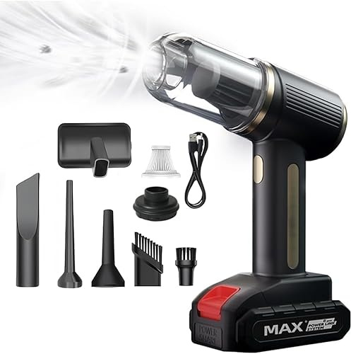 Old Tjikko Handheld Vacuum Cleaner, 20000Pa, 25-30 Min Runtime, 12V/6000mA, Powerful Suction, for Car and Pet Hair (Black03)