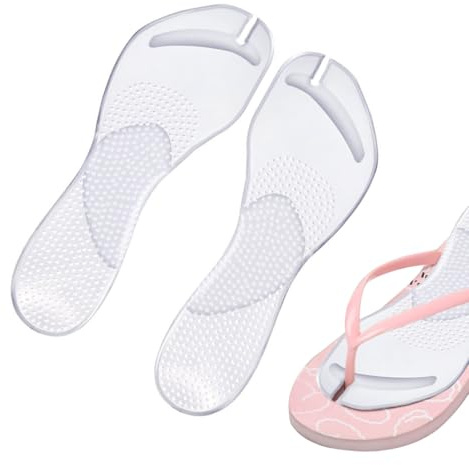 OUDQFCJ 1 Paar Flip-Flop-Einlagen, selbstklebende Vlies-Zehentrenner-Sandaleneinlagen, rutschfest und stoßdämpfend, unsichtbare schmale Einlagen, Sandalenriemenschutz Zuverlässiger Zehenschutz