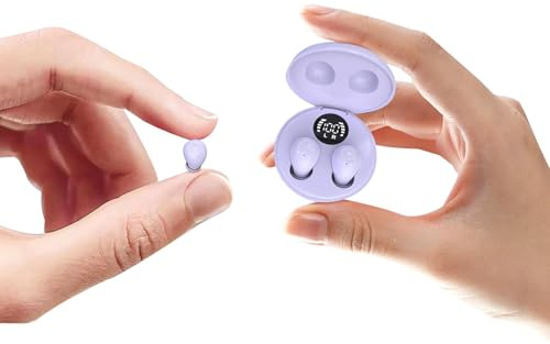 Wireless Bluetooth Invisible Small Earbuds Soft In Ear Headphones ENC Noise Cancelling Hidden Earphones Small Ear Buds for Smaller Ears TWS Mini Sleep Earbuds for iPhone Android Office Work Sleeping