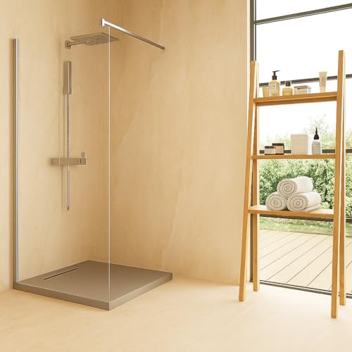 Exagonshop Walk in 100 cm parete doccia vetro temperato 6 mm 195 H cromo Linje