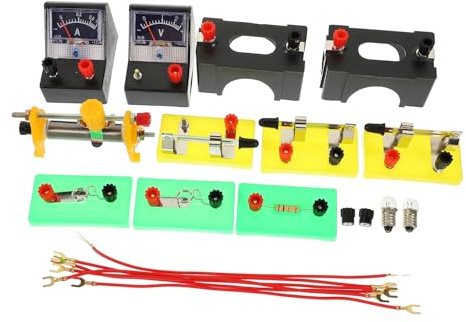 HONITANO Physik Experimentierkasten Elektrizität mit Zubehör Professionelles Elektrotechnik Lernkit für Schüler Kompakt Tragbar für Unterricht und Experimente Zufällige Farbe
