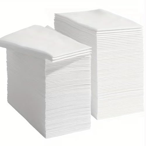225 Pack Disposable Bathroom Napkins, 12 x 17 Single-Use Classic Lite Linen-Feel Guest Towels, for Bathroom, Kitchen, Dinner Party (White)