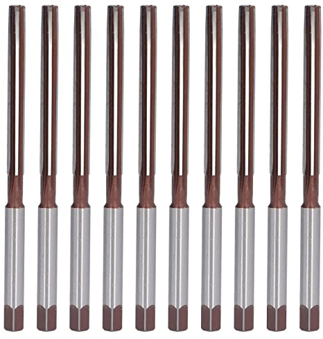 10Pcs Hand Reamer Set, 9SiCr Straight Shank Hand Milling Tool, 316in/ Diameter for Aluminum Wood Plastic, Manual Reamer with 6 Blades, Reaming