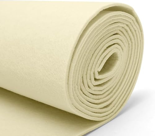 Filzrolle Filzstoff - 40cm x 250cm x 3mm Bastelfilz,Filzstoff Meterware,Beige Filzmatte,Filz Meterware,Filzmatten zum Zuschneiden für DIY Handwerken Dekoration Filzunterlage,Untersetzer