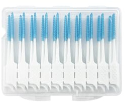 Interdentalborste silikoninterdentala borstar, 2 lådor, borste mellan tänderna, tandpetare, tandtråd, munrengöringsverktyg (blå 2 lådor)